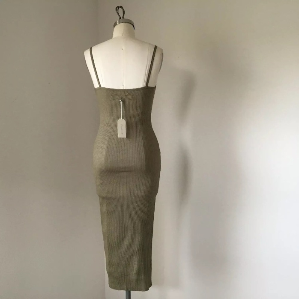 🇺🇸 ENZA COSTA RIB STRAPPY BRA MIDI DRESS - Picture 6 of 8